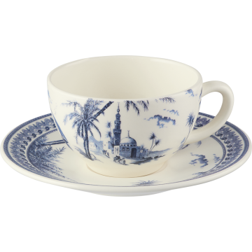 Gien Les Dépareillées Bleu Theekop en schotel - set van 2